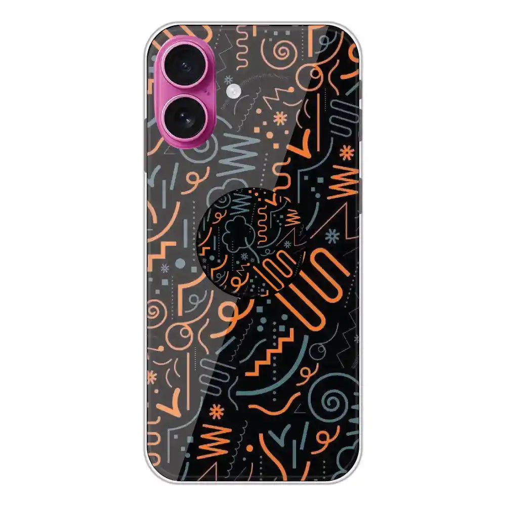 Orange Graffiti - Silicone Grip Case For Apple iPhone 16 Plus