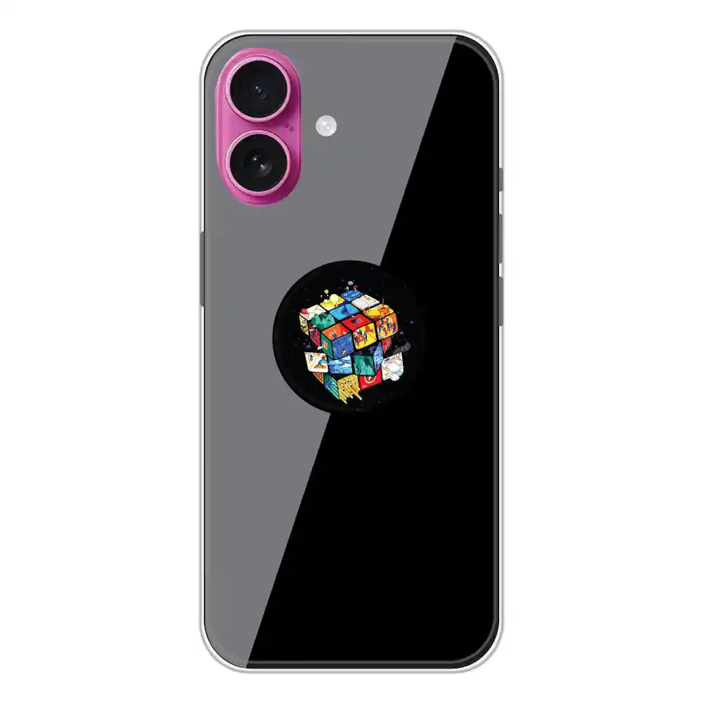 Rainbow Cube - Silicone Grip Case For Apple iPhone 16 Plus