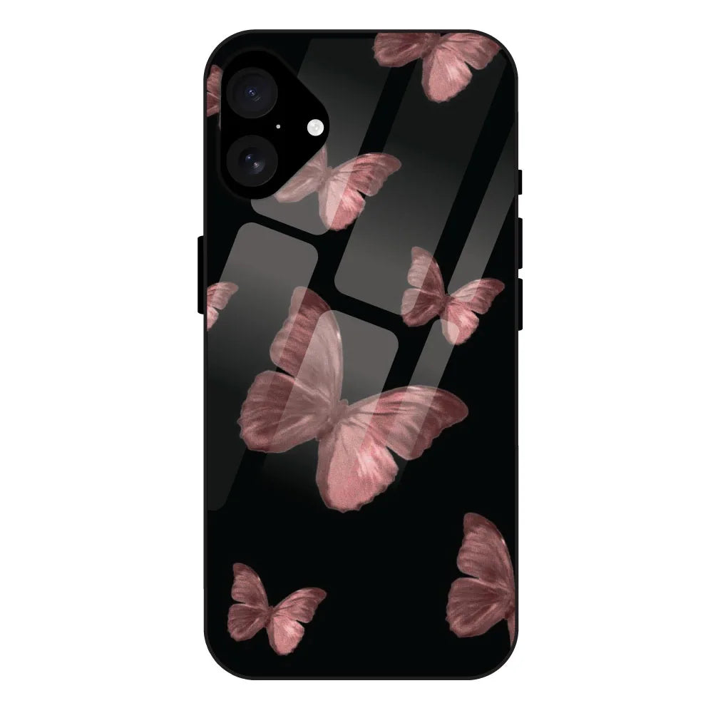 Pink Butterflies - Glass Case For Apple iPhone 16 Plus