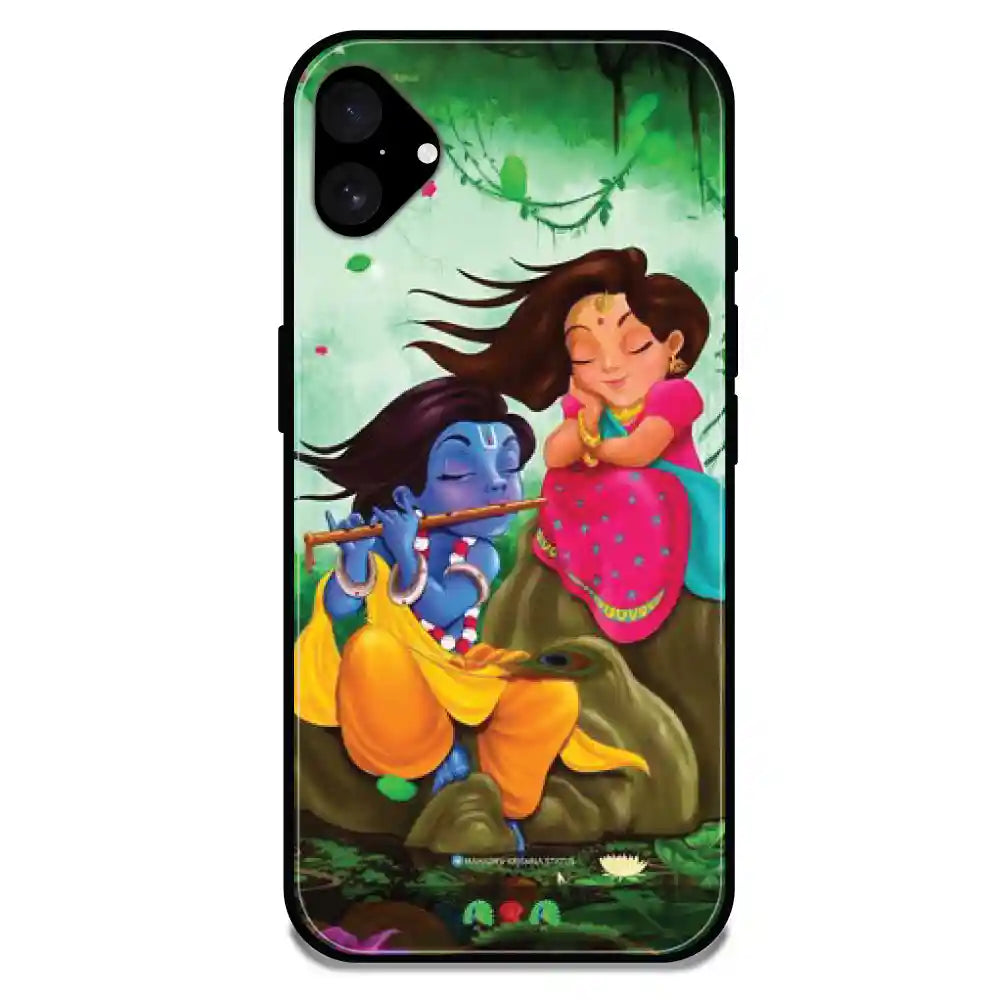 'Radha Krishna - Glossy Metal Silicone Case For Apple iPhone 16 Plus