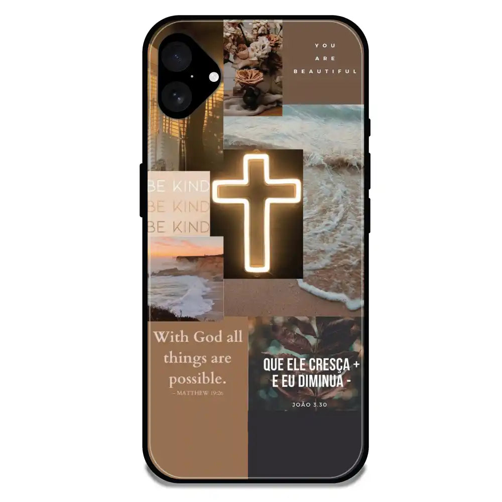 'Jesus Son Of God - Glossy Metal Silicone Case For Apple iPhone 16 Plus