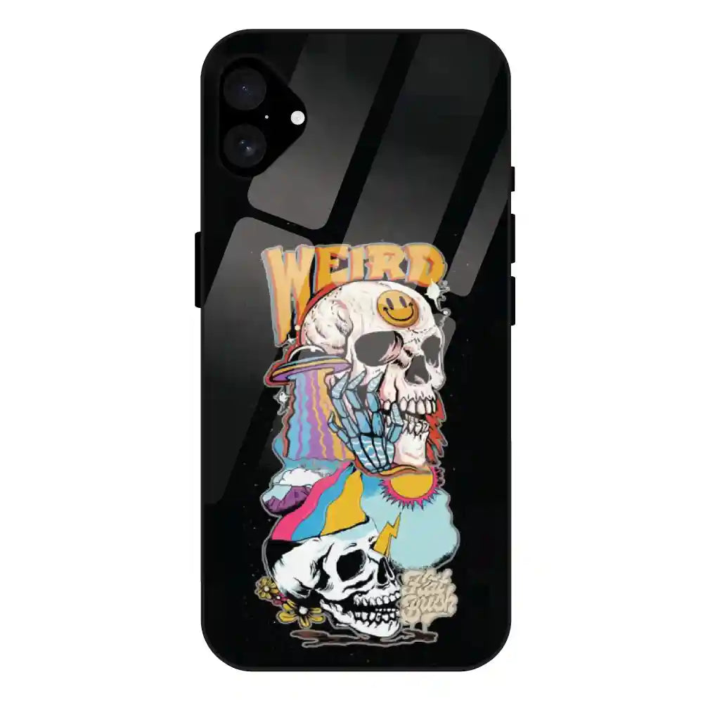 Weird Skull Graffiti - Glass Cases For Apple iPhone Models