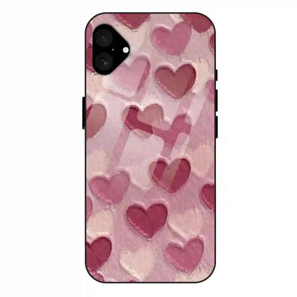 Pastel Hearts - Glass Cases For Apple iPhone Models