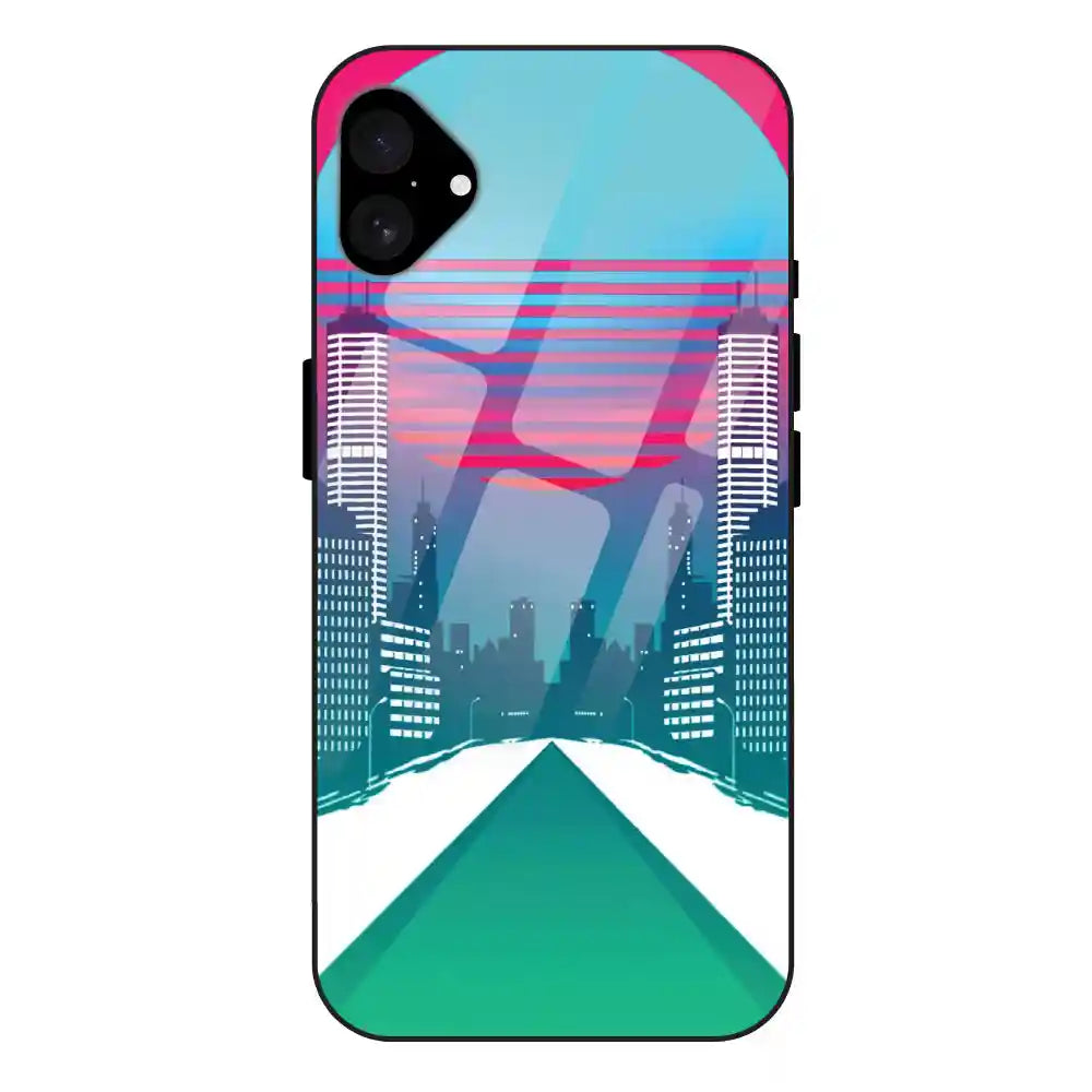 Citylight Synthwave - Glass Case For Apple iPhone 16 Plus