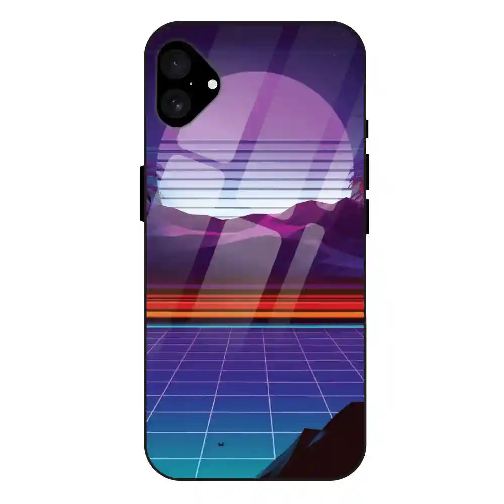 Electrofloor Synthwave - Glass Case For Apple iPhone 16 Plus