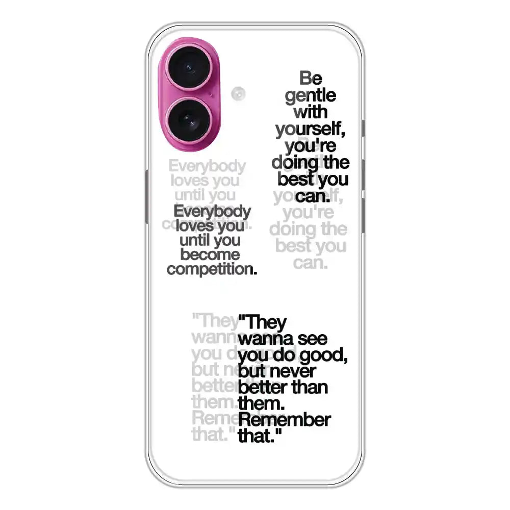 Introvert Girl - Clear Printed Silicone Case For Apple iPhone 16 Plus