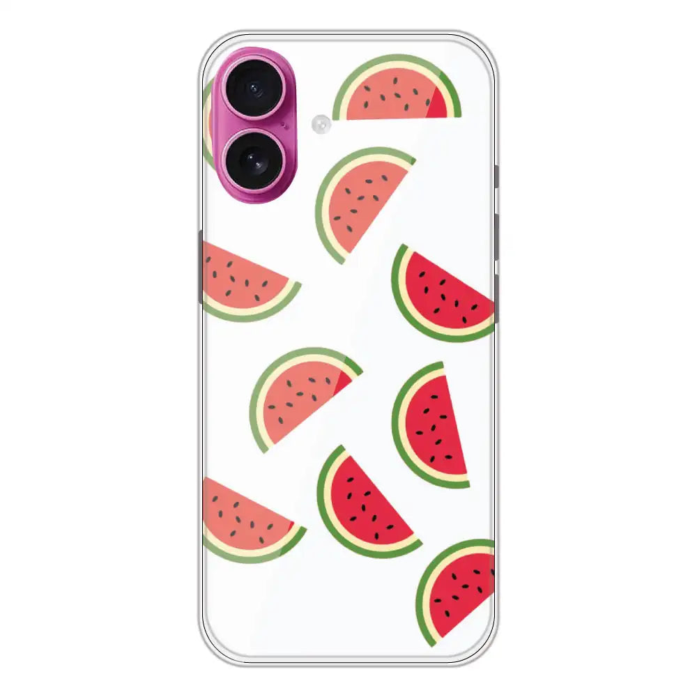 Watermelons - Clear Printed Silicone Case For Apple iPhone 16 Plus