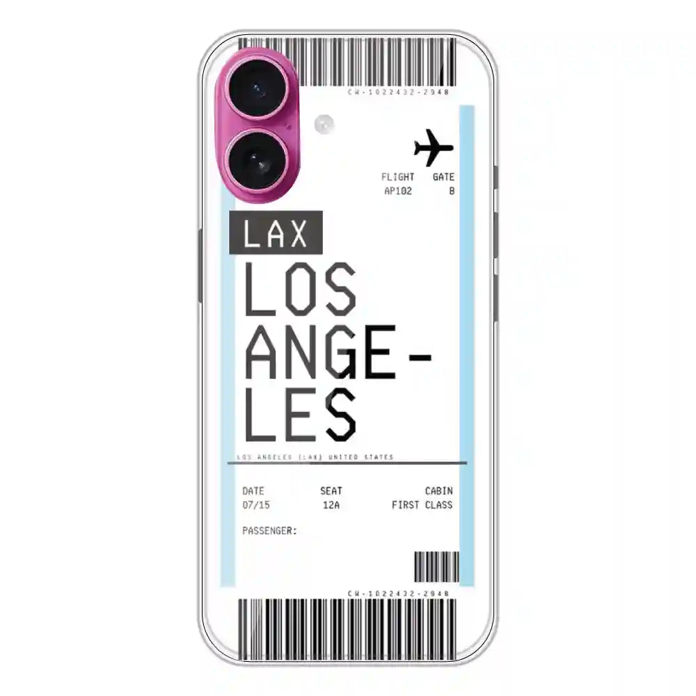 Los Angeles Ticket - Clear Printed Silicone Case For Apple iPhone 16 Plus