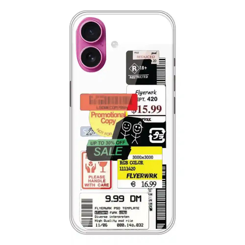 Sales - Clear Printed Silicone Case For Apple iPhone 16 Plus