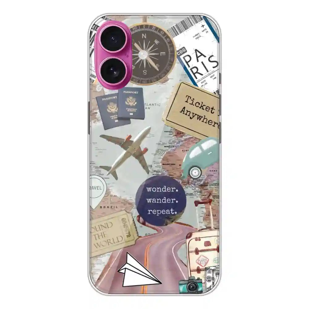 Travel Collage - Silicone Case For Apple iPhone Models apple iphone 16 Plus