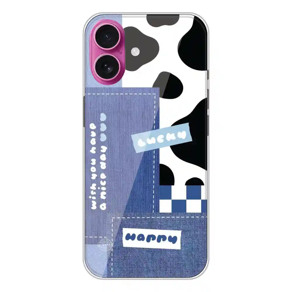 Cow Print Collage - Printed Silicone Case For Apple iPhone 16 Plus