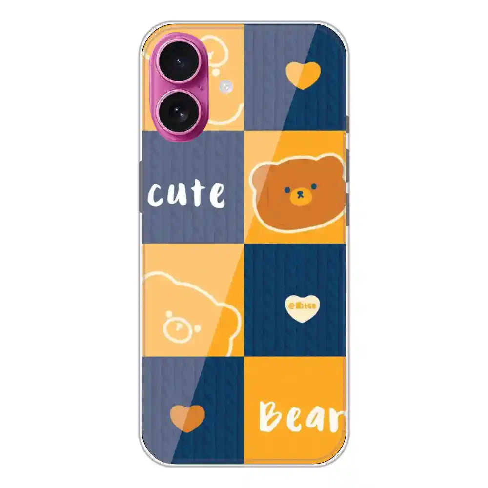 Cute Bear Collage - Silicone Case For Apple iPhone Models apple iphone 16 Plus