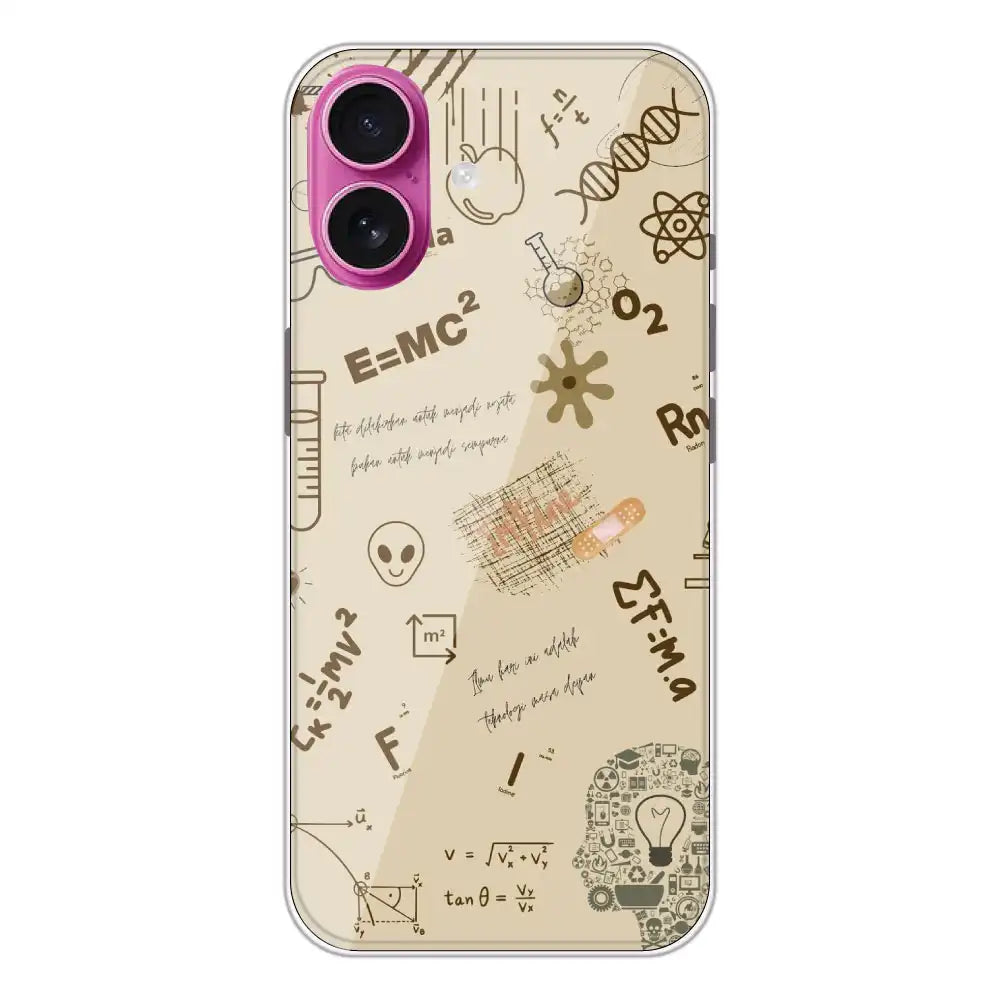 Physics Collage - Printed Silicone Case For Apple iPhone 16 Plus