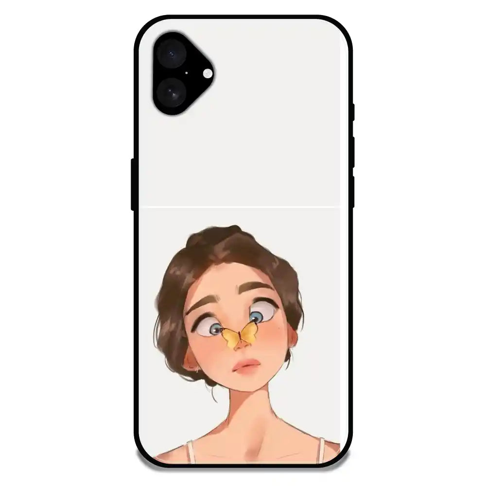 'Butterfly Girl - Glossy Metal Silicone Case For Apple iPhone 16 Plus