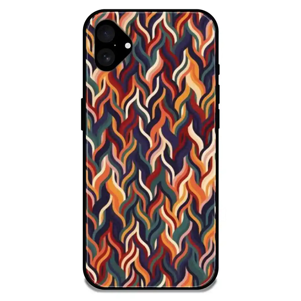 Abstract Colorful Waves - Glossy Metal Silicone Case For Apple iPhone Models