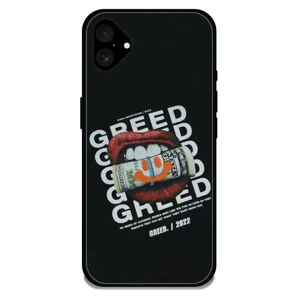 'Greed - Glossy Metal Silicone Case For Apple iPhone 16 Plus