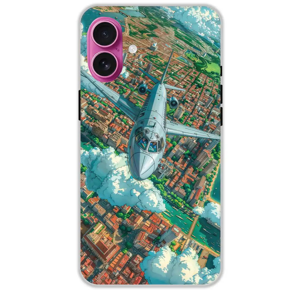 Flying Over City - Hard Cases For Apple iPhone 16 Plus