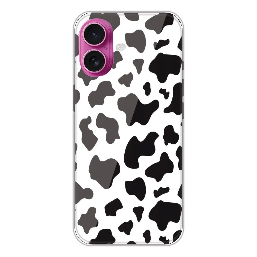 Cow Print - Clear Printed Silicone CaseFor Apple iPhone 16 Plus