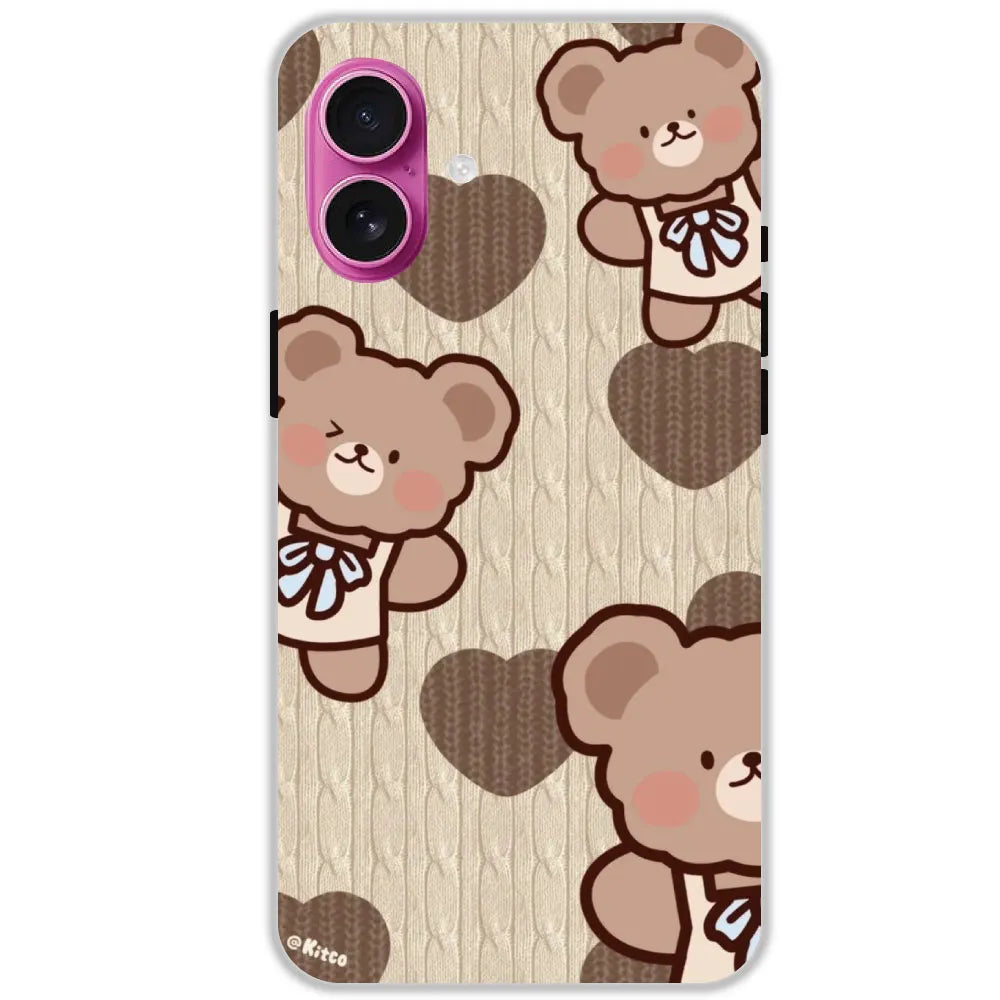 Teddy Heart - Hard Cases For Apple iPhone 16 Plus
