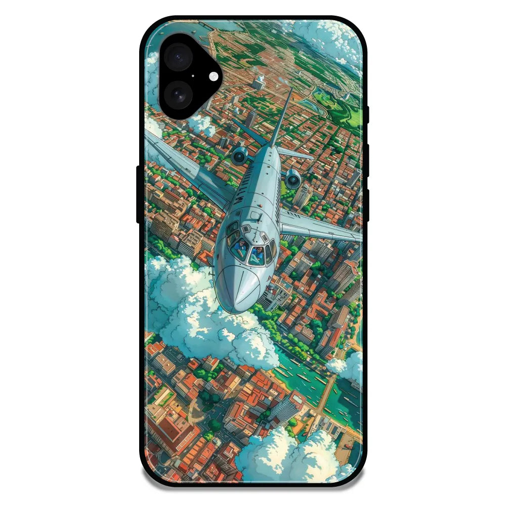 'Flying Over City - Glossy Metal Silicone Case For Apple iPhone 16 Plus