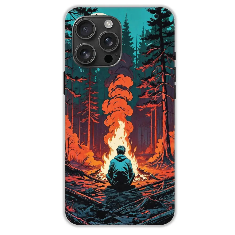 Boy With Camp Fire - Hard Cases For Apple iPhone 16 Pro Max