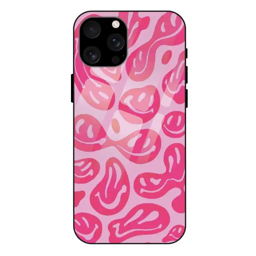 'Pink Smilies - Glass Case For Apple iPhone 16 Pro Max