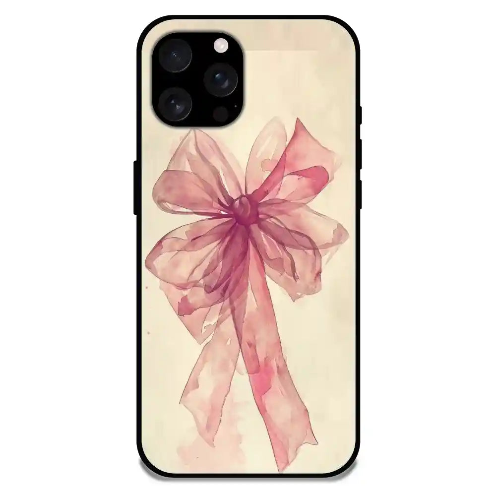 'Pretty Pink Bow - Glossy Metal Silicone Case For Apple iPhone 16 Pro Max