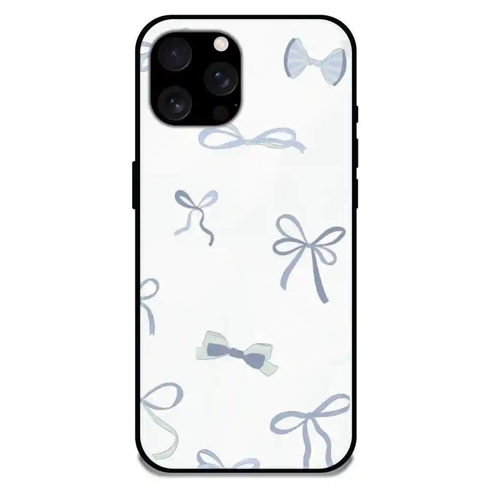 'Blue Bows - Glossy Metal Silicone Case For Apple iPhone 16 Pro Max