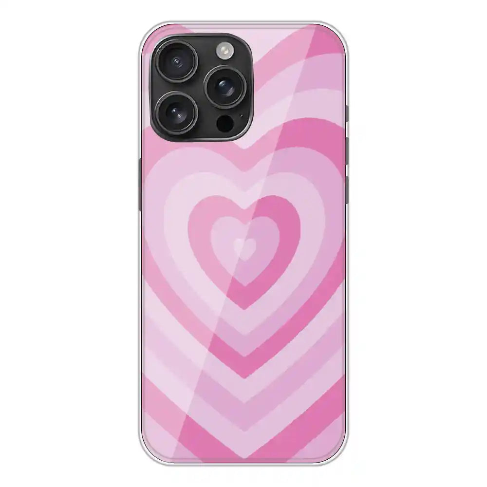 Pink Hearts - Printed Silicone Case For Apple iPhone 16 Pro Max