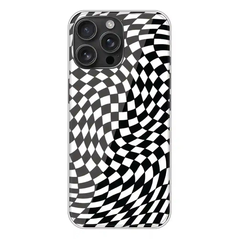 Checks - Printed Silicone Case For Apple iPhone 16 Pro Max