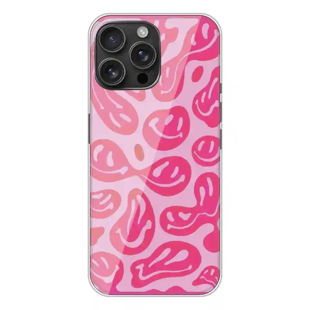 Pink Smiles - Printed Silicone Case For Apple iPhone 16 Pro Max