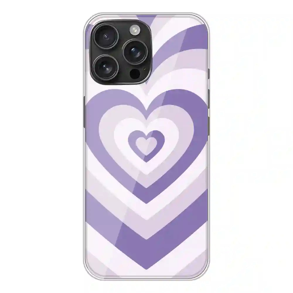 Dark Purple Hearts - Printed Silicone Case For Apple iPhone 16 Pro Max