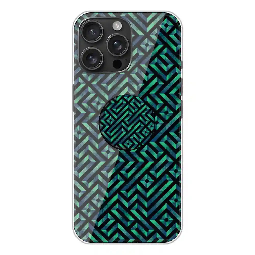 Green Mosiac Art - Silicone Grip Case For Apple iPhone 16 Pro Max