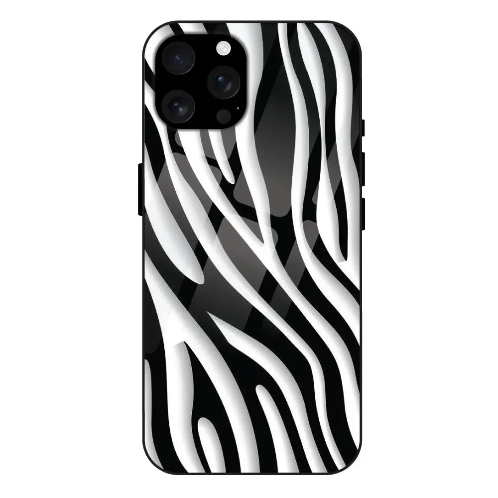 'Zebra Print - Glass Case For Apple iPhone 16 Pro Max