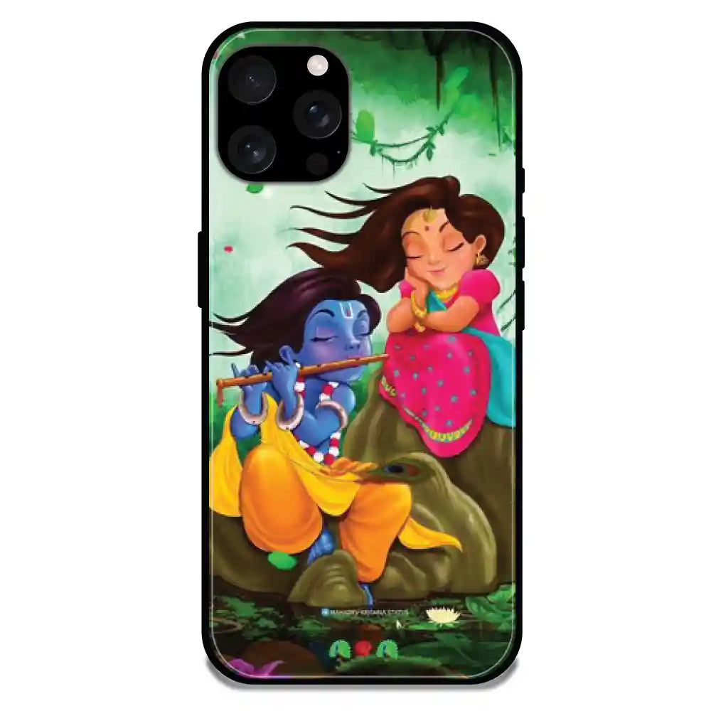 'Radha Krishna - Glossy Metal Silicone Case For Apple iPhone 16 Pro Max