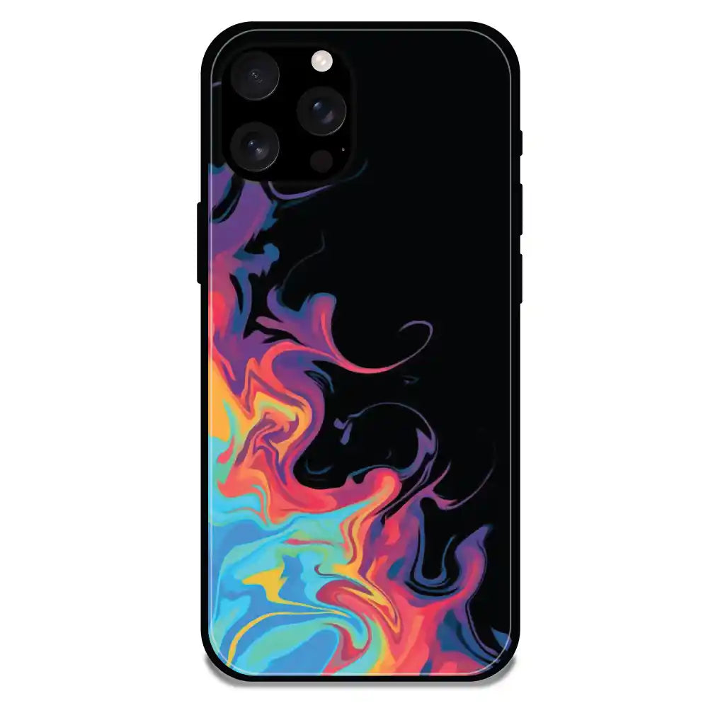 'Rainbow Watermarble - Glossy Metal Silicone Case For Apple iPhone 16 Pro Max