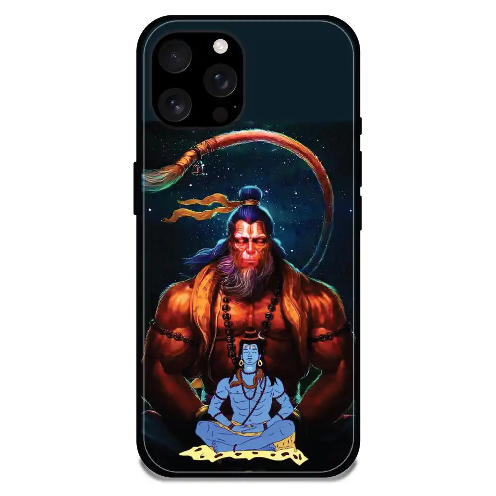 'Lord Shiva & Lord Hanuman - Glossy Metal Silicone Case For Apple iPhone 16 Pro Max
