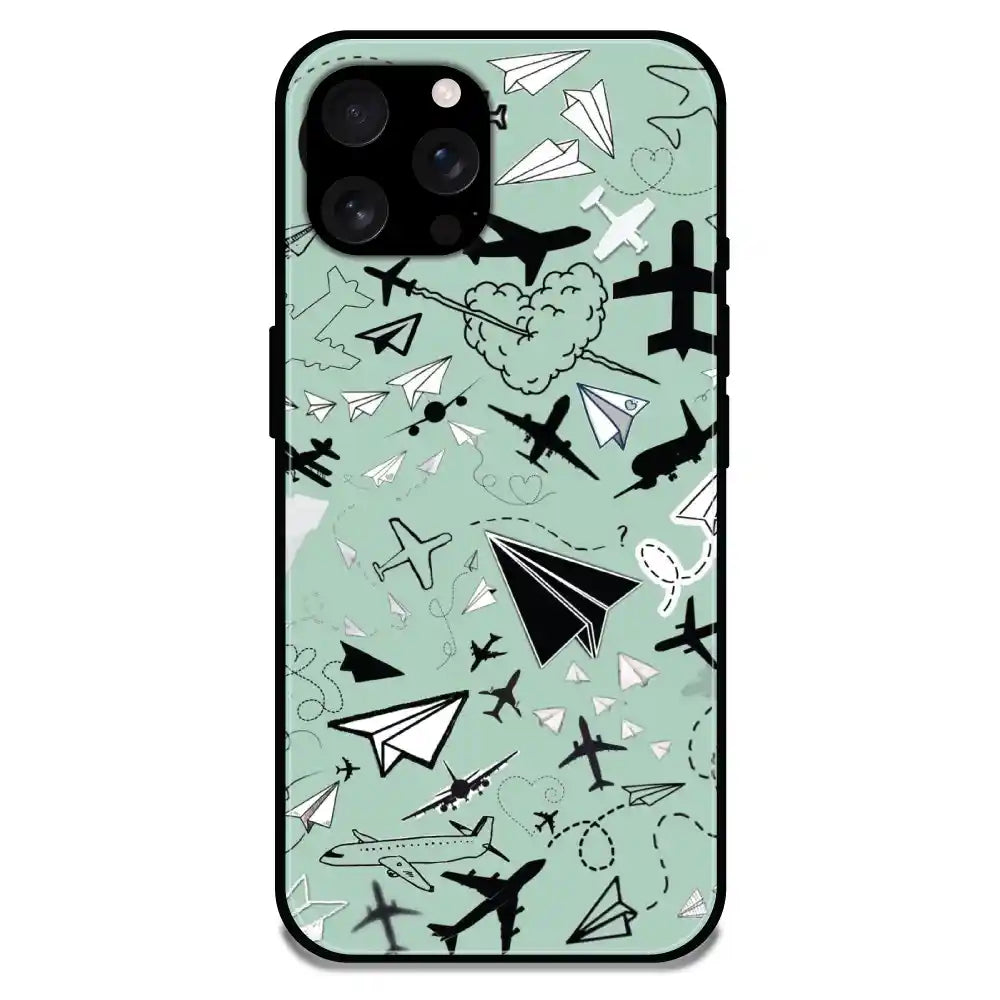 'Planes - Glossy Metal Silicone Case For Apple iPhone 16 Pro Max