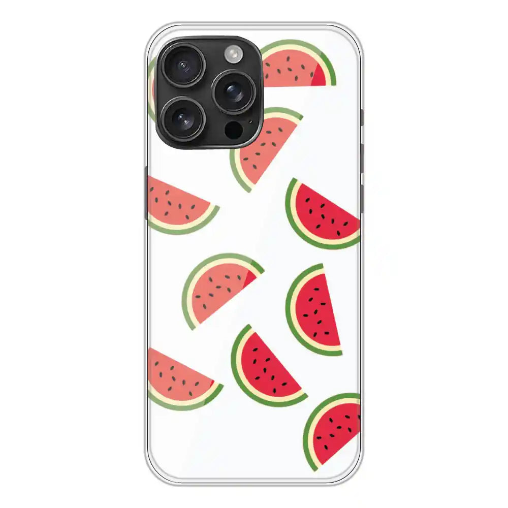 Watermelons - Clear Printed Silicone Case For Apple iPhone 16 Pro Max