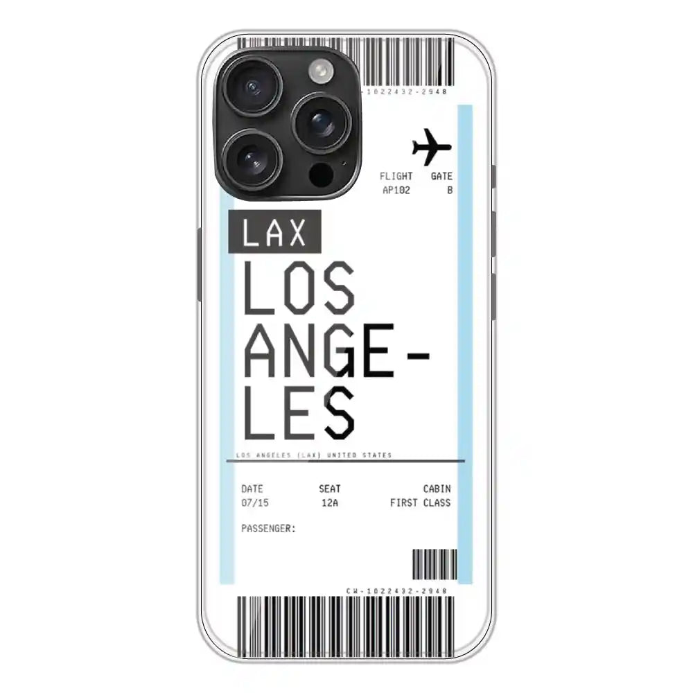 Los Angeles Ticket - Clear Printed Silicone Case For Apple iPhone 16 Pro Max