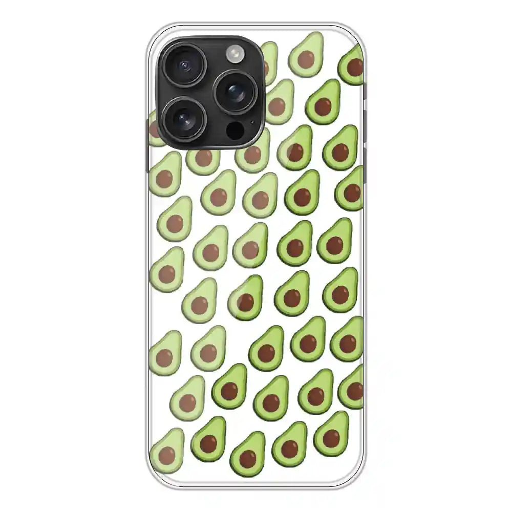 Avocado - Clear Printed Silicone Case For Apple iPhone 16 Pro Max