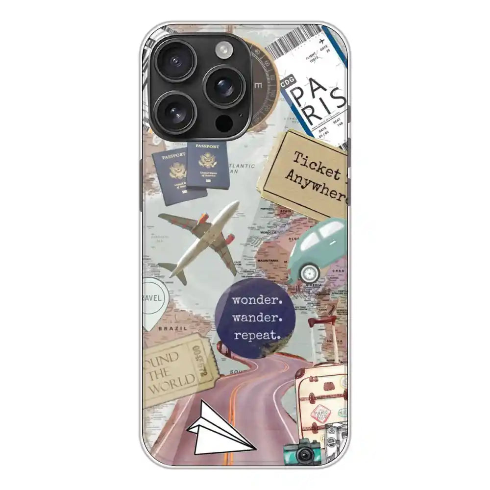 Travel Collage - Silicone Case For Apple iPhone Models apple iphone 16 Pro Max