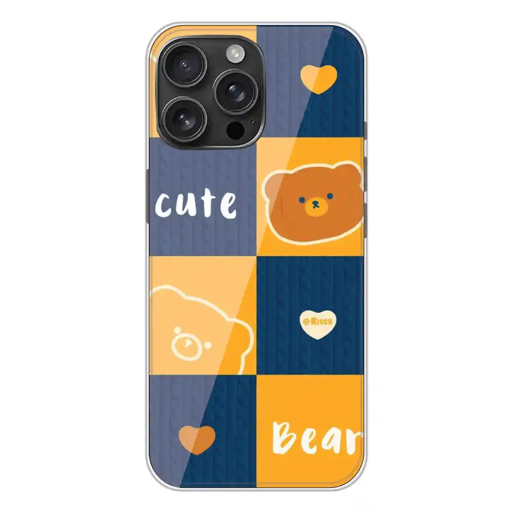Cute Bear Collage - Silicone Case For Apple iPhone Models apple iphone 16 Pro Max