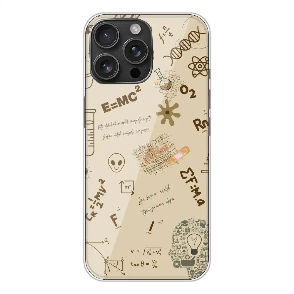 Physics Collage - Printed Silicone Case For Apple iPhone 16 Pro Max