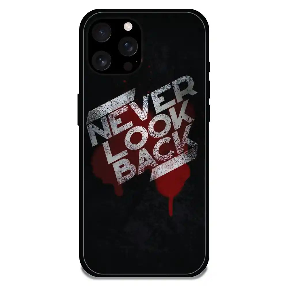 'Never Look Back - Glossy Metal Silicone Case For Apple iPhone 16 Pro Max