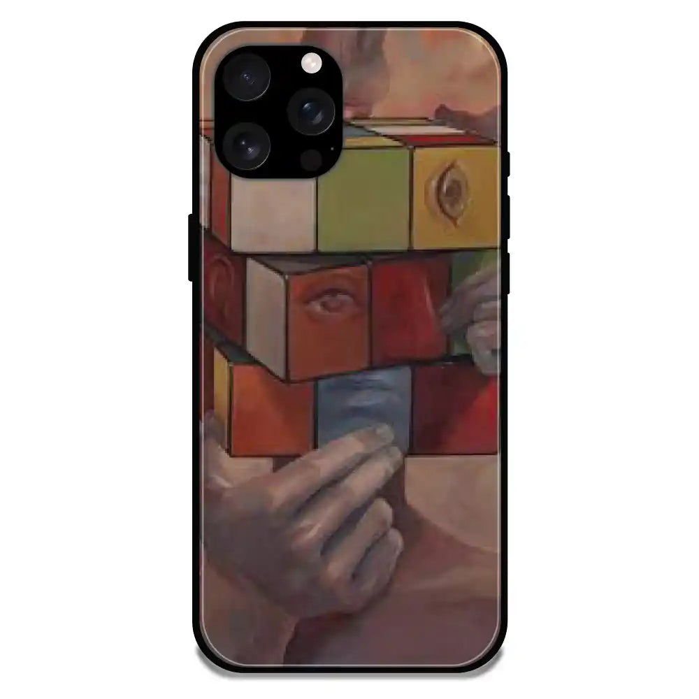 'Human Cube - Glossy Metal Silicone Case For Apple iPhone 16 Pro Max
