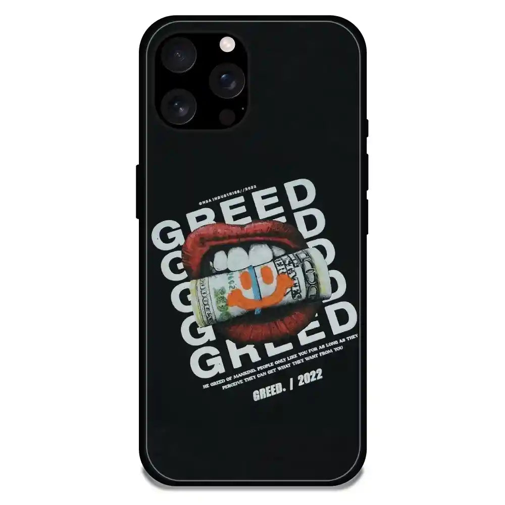 'Greed - Glossy Metal Silicone Case For Apple iPhone 16 Pro Max