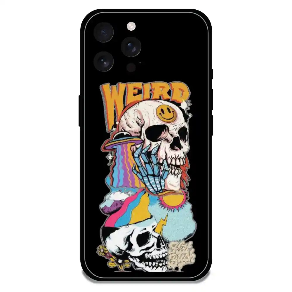 Weird Skull Graffiti - Glossy Metal Silicone Case For Apple iPhone Models