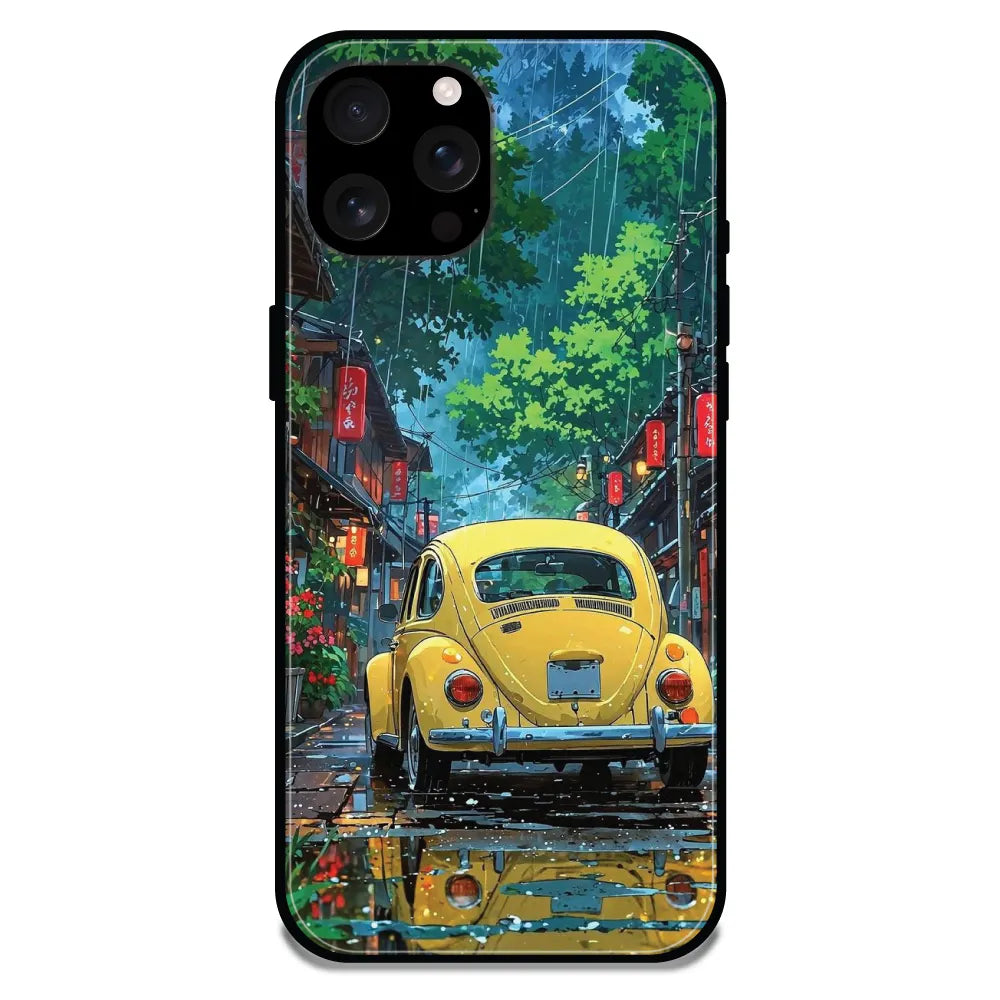 'Yellow Bettle - Glossy Metal Silicone Case For Apple iPhone 16 Pro Max