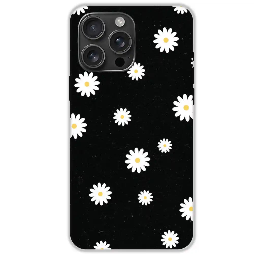White And Black Flower - Hard Cases For Apple iPhone 16 Pro Max